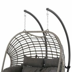 Luxury Rattan Double Hanging Egg Chair by Primrose Living -Garden Furniture Shop FU17131 add image 3 95a6
