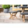 Rustic Cement & Acacia Wood 8 Seater Dining Set With Benches by Primrose Living