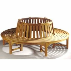 Full Round Teak Tree Seat/Bench 220cm (8ft 3in)