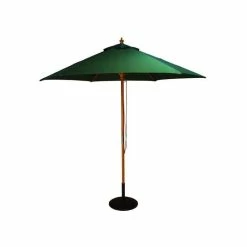 2.5m Wooden Parasol with Pulley in Green