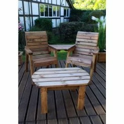 Charles Taylor Twin Companion Dining Set with Angled Tray - Redwood -Garden Furniture Shop FU316081 add image 2 c540