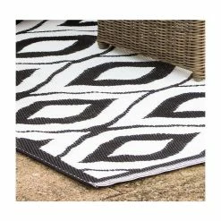 1.8m x 2.5m Outdoor Samti Rug in Black by Tabriz Rugs™ -Garden Furniture Shop FU40043 add image 2 a839