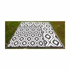 1.8m x 2.5m Outdoor Samti Rug in Black by Tabriz Rugs™ -Garden Furniture Shop FU40043 add image 3 9ba3