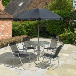4 Seater Garden Furniture Set with Parasol