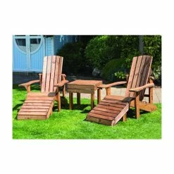 Charles Taylor Aidendack Wooden Garden Chairs and Table Set