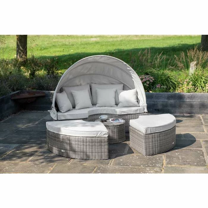 Luxury Rattan Daybed Stool in Grey by Primrose Living 2 Luxury Rattan Daybed Stool in Grey by Primrose Living - Image 2