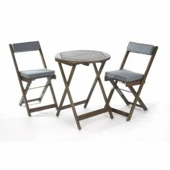 Raffles Acacia Bistro Set with Cushions Woodland Grey -Garden Furniture Shop FU8284 add image 2 027a