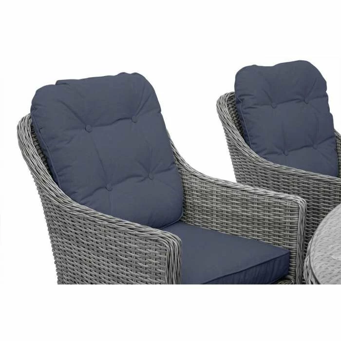 2x Luxury Rattan Rounded Back Dining Chairs in Light Grey by Primrose Living 1 2x Luxury Rattan Rounded Back Dining Chairs in Light Grey by Primrose Living