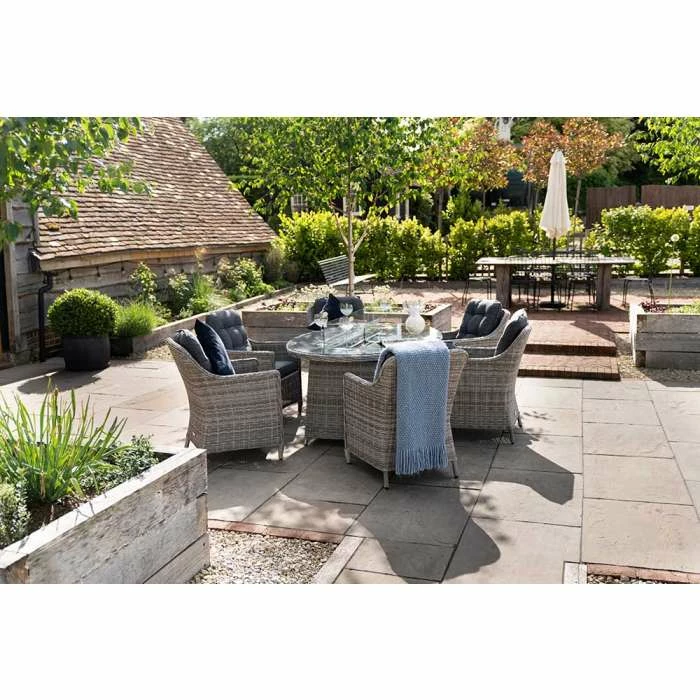 2x Luxury Rattan Rounded Back Dining Chairs in Light Grey by Primrose Living 4 2x Luxury Rattan Rounded Back Dining Chairs in Light Grey by Primrose Living - Image 4