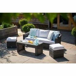 Open Rectangle Coffee Table in Grey by Primrose Living 5 Open Rectangle Coffee Table in Grey by Primrose Living -Garden Furniture Shop FU90082 open coffee table grey flat weave 4 5d04