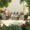 W1m (3ft 3in) Bunbury Four Seater Rattan Sofa Set by Rowlinson®