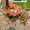 W1.4m (4ft 7in) Plumley 6 Seater Dining Set Hardwood by Rowlinson®