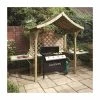 Wooden 2-Seater Arbour/BBQ Shelter with Fold-out Trays by Rowlinson® - 2.4m