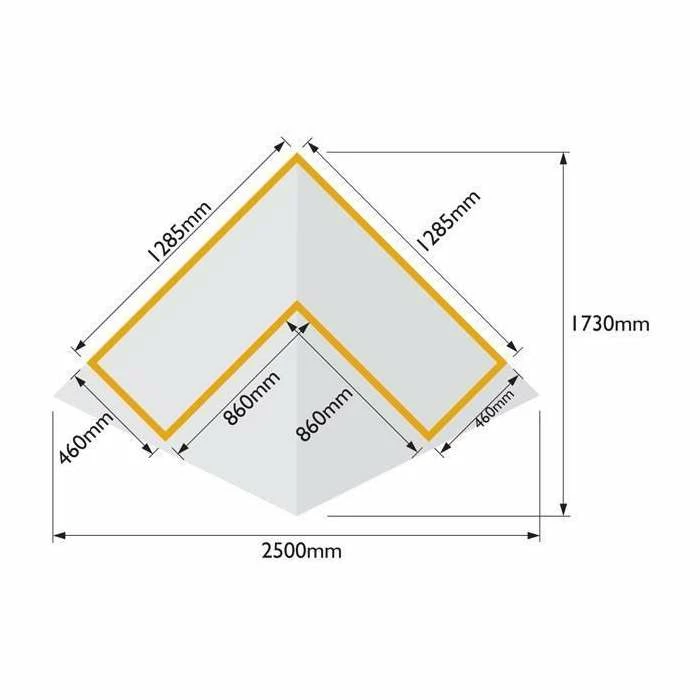 Haven Wooden Three Seater Corner Arbour with Green and White Detailing by Rowlinson® - 2.5m 4 Haven Wooden Three Seater Corner Arbour with Green and White Detailing by Rowlinson® - 2.5m - Image 4