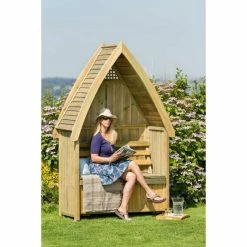Cheltenham Wooden Two Seater Arbour with Storage Box by Zest® - 2.3m