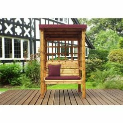Bramham Two Seat Arbour Burgundy -Garden Furniture Shop GS9359 3 c2d4