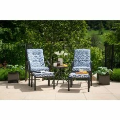 Hadleigh Reclining 6 Seater Garden Dining And Leisure Furniture Set In Blue By Hectare® -Garden Furniture Shop Hadleigh BlueRecline Bistro 4919