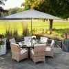 Luxury Rattan 6 Seater Circular Garden Dining Set by Primrose Living