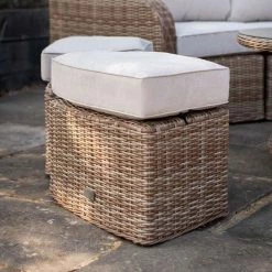 'Peony' Luxury Rattan 5 Seater Modular Garden Sofa Set with Open Coffee Table and Footstools by Primrose Living 12 'Peony' Luxury Rattan 5 Seater Modular Garden Sofa Set with Open Coffee Table and Footstools by Primrose Living -Garden Furniture Shop Natural FU102223 1 Footstool 8a2a