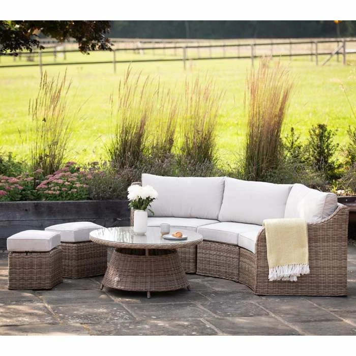 'Peony' Luxury Rattan 5 Seater Modular Garden Sofa Set with Open Coffee Table and Footstools by Primrose Living 6 'Peony' Luxury Rattan 5 Seater Modular Garden Sofa Set with Open Coffee Table and Footstools by Primrose Living - Image 6