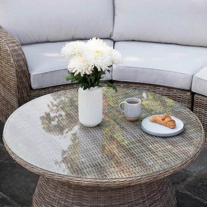 'Peony' Luxury Rattan 5 Seater Modular Garden Sofa Set with Open Coffee Table and Footstools by Primrose Living 8 'Peony' Luxury Rattan 5 Seater Modular Garden Sofa Set with Open Coffee Table and Footstools by Primrose Living - Image 8