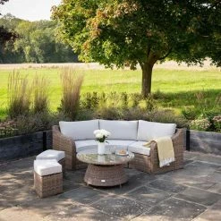 'Peony' Luxury Rattan 5 Seater Modular Garden Sofa Set with Open Coffee Table and Footstools by Primrose Living 18 'Peony' Luxury Rattan 5 Seater Modular Garden Sofa Set with Open Coffee Table and Footstools by Primrose Living -Garden Furniture Shop Natural FU102223 9 FullSetFar 5d73