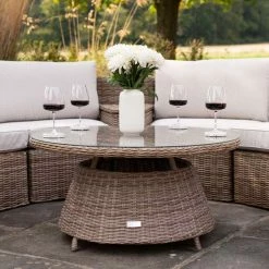 'Peony' Luxury Rattan 6 Seater Modular Garden Sofa Set with Storage Basket and Coffee Table by Primrose Living 9 'Peony' Luxury Rattan 6 Seater Modular Garden Sofa Set with Storage Basket and Coffee Table by Primrose Living -Garden Furniture Shop Natural FU102224 2 TableSide bde6