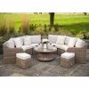 'Peony' Luxury Rattan 8 Seater Modular Garden Sofa Set with Storage Basket, Coffee Table and Footstools by Primrose Living