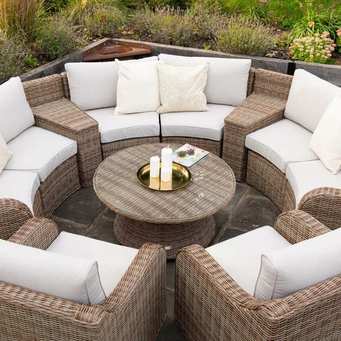 'Peony' Luxury Rattan 8 Seater Modular Garden Sofa Set with Storage Basket and Coffee Table by Primrose Living 2 'Peony' Luxury Rattan 8 Seater Modular Garden Sofa Set with Storage Basket and Coffee Table by Primrose Living - Image 2