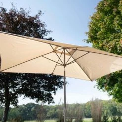 'Peony' Luxury Rattan 8 Seater Modular Garden Sofa Set with Rising Table and Parasol by Primrose Living -Garden Furniture Shop Natural FU102233 6 Parasol af7d