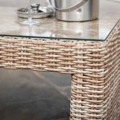 'Peony' Luxury Rattan 8 Seater Modular Garden Sofa Set with Coffee Table and Footstools by Primrose Living -Garden Furniture Shop Natural FU102235 6 CoffeeTableCorner 1b0a