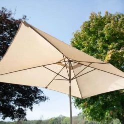 'Peony' Luxury Rattan 7 Seater Modular Garden Sofa Set with Square Rising Table by Primrose Living -Garden Furniture Shop Natural FU102238 10 Parasol 9233