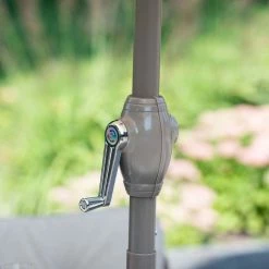 'Peony' Luxury Rattan 7 Seater Modular Garden Sofa Set with Square Rising Table by Primrose Living -Garden Furniture Shop Natural FU102238 7 ParasolCrank 057e