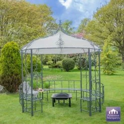 3m x 3m Abbotsford Metal Gazebo with Bench