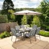 Hadleigh 6 Seater Garden Dining Furniture Set In Grey Pattern By Hectare®