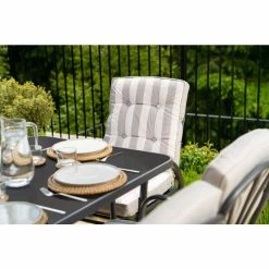 Hadleigh 6 Seater Stone Glass Garden Dining Furniture Set In Grey by Hectare -Garden Furniture Shop PRI1938 PrimroseHectare 54 0d00