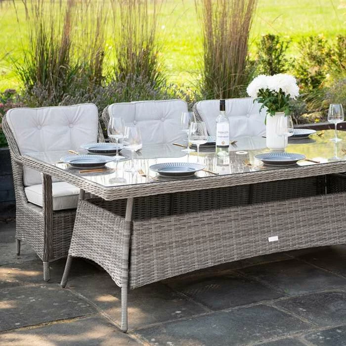 Luxury 8 Seater Rectangular Garden Dining Set in Stone Rattan by Primrose Living 6 Luxury 8 Seater Rectangular Garden Dining Set in Stone Rattan by Primrose Living - Image 6