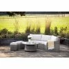 'Peony' Luxury Rattan 5 Seater Modular Garden Sofa Set with Coffee Table and Footstools in Stone by Primrose Living