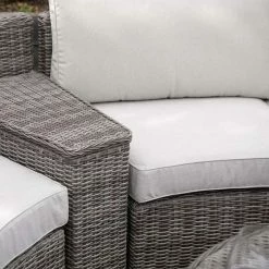 'Peony' Luxury Rattan 8 Seater Modular Garden Sofa Set with Storage Baskets and Coffee Table in Stone by Primrose Living -Garden Furniture Shop Stone FU102251 5 StorageBasketClosed fece
