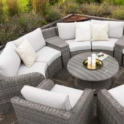 'Peony' Luxury Rattan 8 Seater Modular Garden Sofa Set with Storage Baskets and Coffee Table in Stone by Primrose Living -Garden Furniture Shop Stone FU102251 7 FullSetCloseOffCentre 4a36