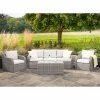 'Peony' Luxury Rattan 5 Seater Modular Garden Sofa Set with Coffee Table in Stone by Primrose Living