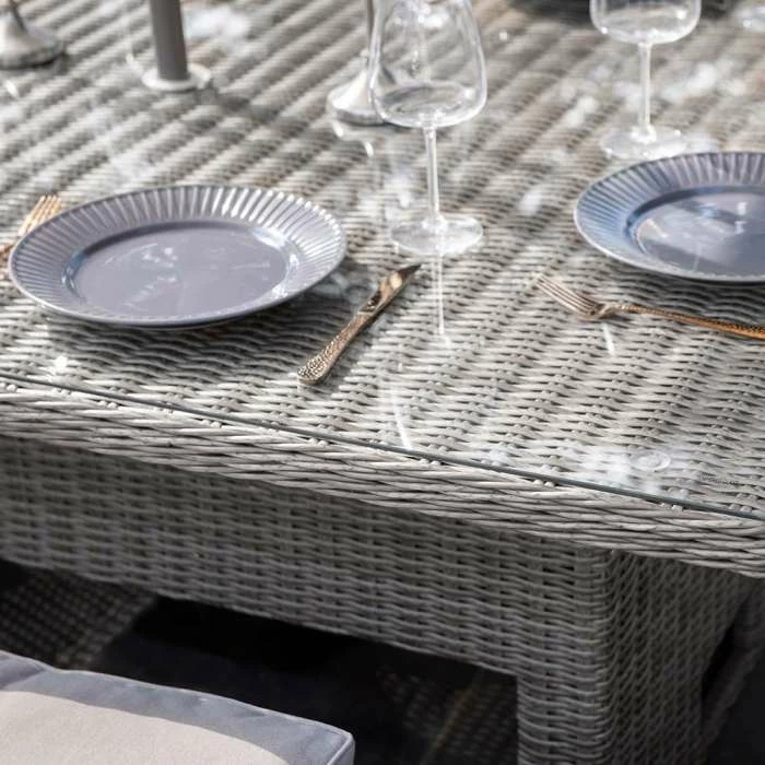 'Peony' Luxury Rattan 6 Seater Modular Garden Sofa Set with Square Rising Table and Parasol in Stone by Primrose Living 5 'Peony' Luxury Rattan 6 Seater Modular Garden Sofa Set with Square Rising Table and Parasol in Stone by Primrose Living - Image 5