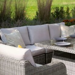 'Peony' Luxury Rattan 8 Seater Modular Garden Sofa Set with Rectangular Table and Parasol in Stone by Primrose Living 10 'Peony' Luxury Rattan 8 Seater Modular Garden Sofa Set with Rectangular Table and Parasol in Stone by Primrose Living -Garden Furniture Shop Stone FU102256 2 ChairSideSofa 610d