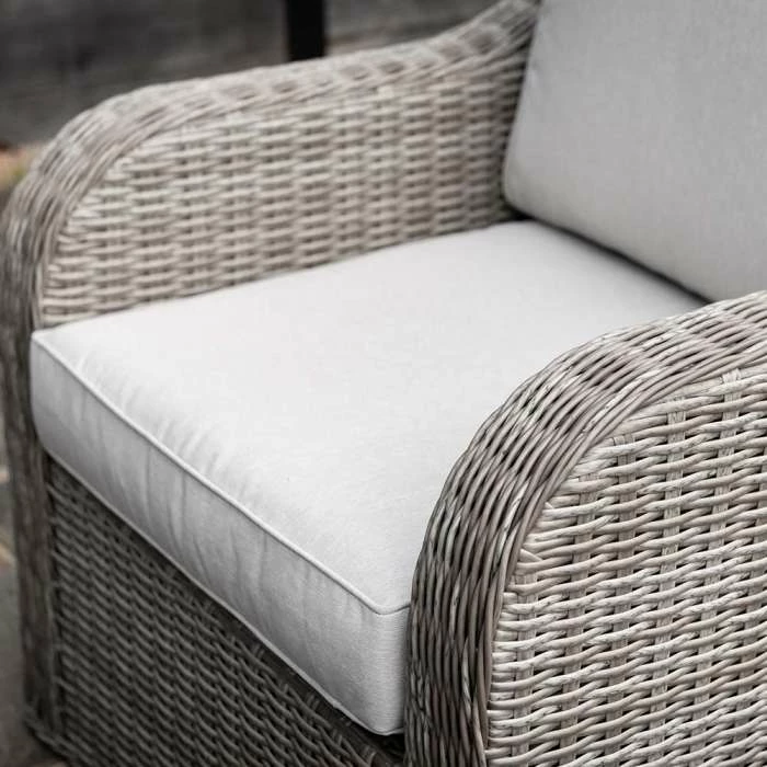 'Peony' Luxury Rattan 8 Seater Modular Garden Sofa Set with Rectangular Table and Parasol in Stone by Primrose Living 6 'Peony' Luxury Rattan 8 Seater Modular Garden Sofa Set with Rectangular Table and Parasol in Stone by Primrose Living - Image 6