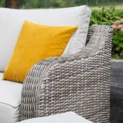 'Peony' Luxury Rattan 10 Seater Modular Garden Sofa Set with Rectangular Table in Stone by Primrose Living -Garden Furniture Shop Stone FU102264 9 ChairSideArm 5ad1