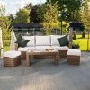 'Iris' Luxury Rattan 5 Seater Garden Sofa Set with Open Coffee Table by Primrose Living