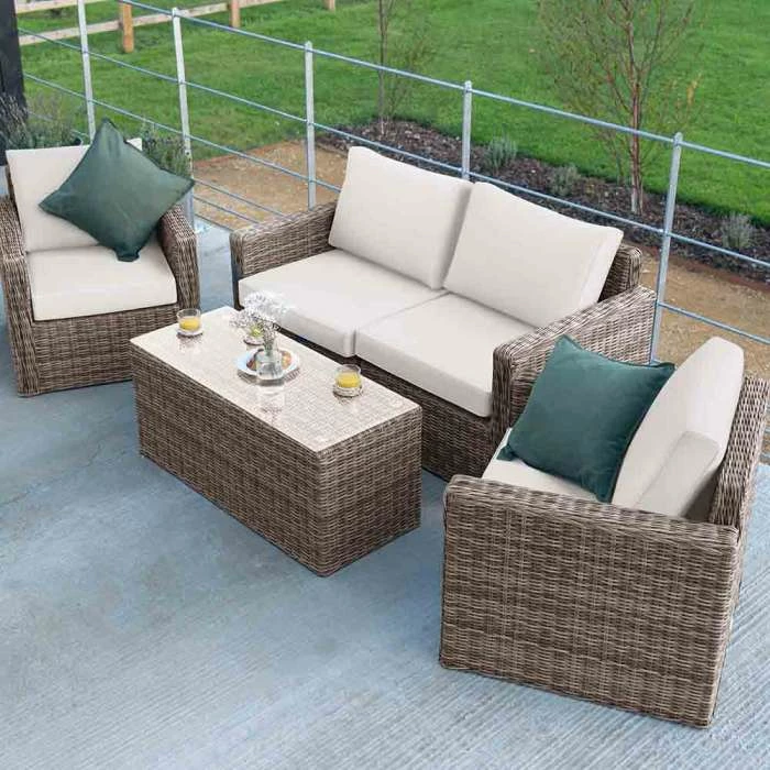 'Iris' Luxury Rattan 4 Seater Garden Sofa Set with Coffee Table by Primrose Living 2 'Iris' Luxury Rattan 4 Seater Garden Sofa Set with Coffee Table by Primrose Living - Image 2