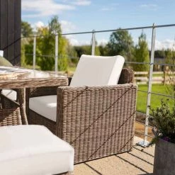 'Iris' Luxury Rattan 8 Seater Garden Sofa Set with Rectangular Table and Parasol by Primrose Living -Garden Furniture Shop fu102419 2 Chair 9a4b