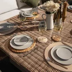 'Iris' Luxury Rattan 8 Seater Garden Sofa Set with Rectangular Rising Table by Primrose Living -Garden Furniture Shop fu102422 5 TableClose fe3f