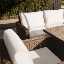 'Iris' Luxury Rattan 8 Seater Garden Sofa Set with Rectangular Rising Table by Primrose Living -Garden Furniture Shop fu102422 6 ChairSofa 463f